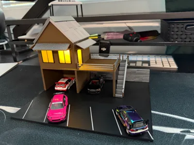 Japan House with parking for 1:64 scale cars 