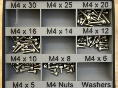M4 Bolt Organizer for Gridfinity