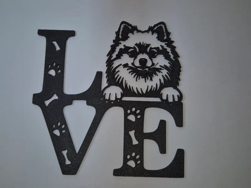 Wanddeko Zwergspitz Hund Silhouette Spitz