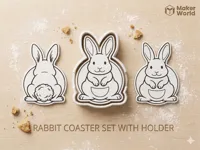 Holder with five coasters (0.2mm, 2 plates)