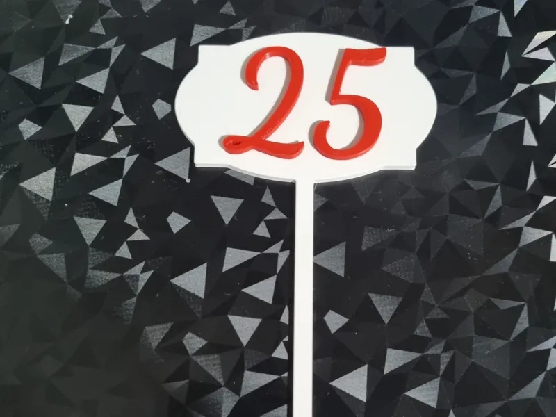 Cake topper with number 25