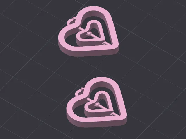 Rotating Heart Earrings