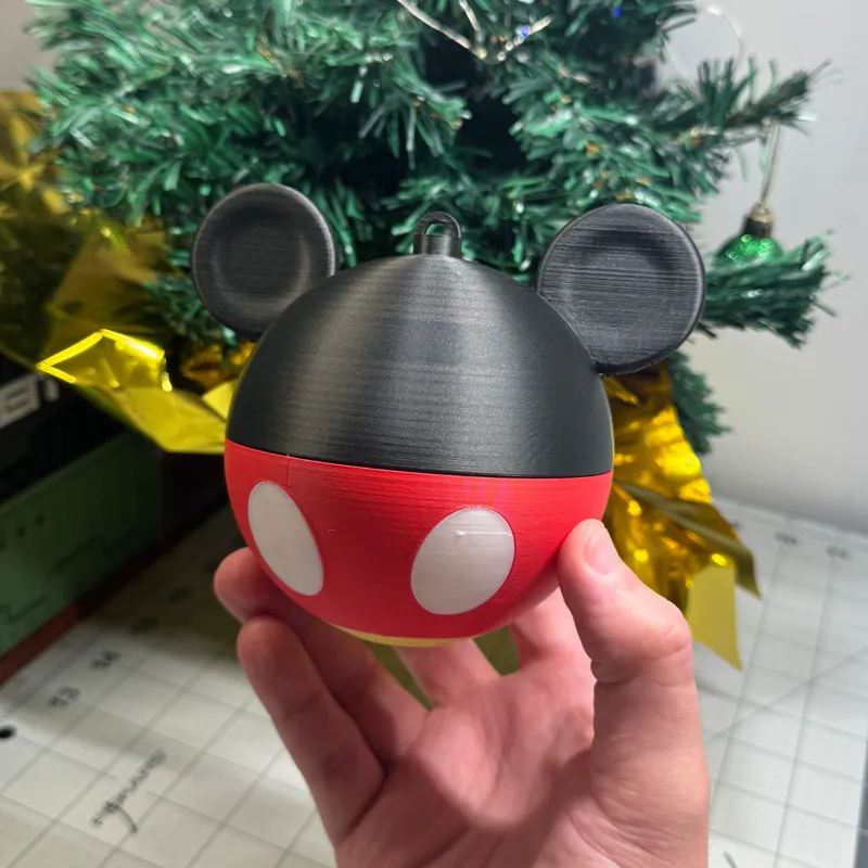 3D Printable Mickey Mouse Ornament Christmas