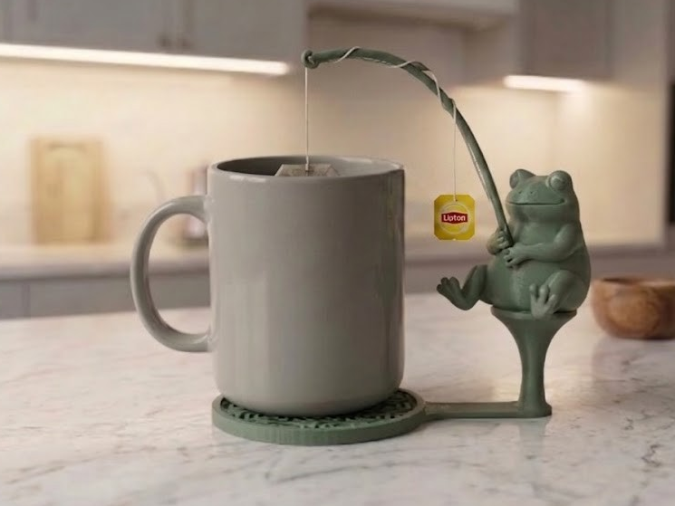 Fishing Frog Teabag Holder