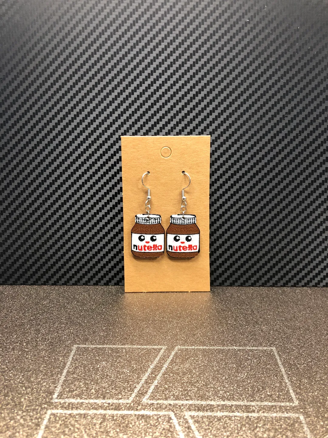 Nutella earrings view 2