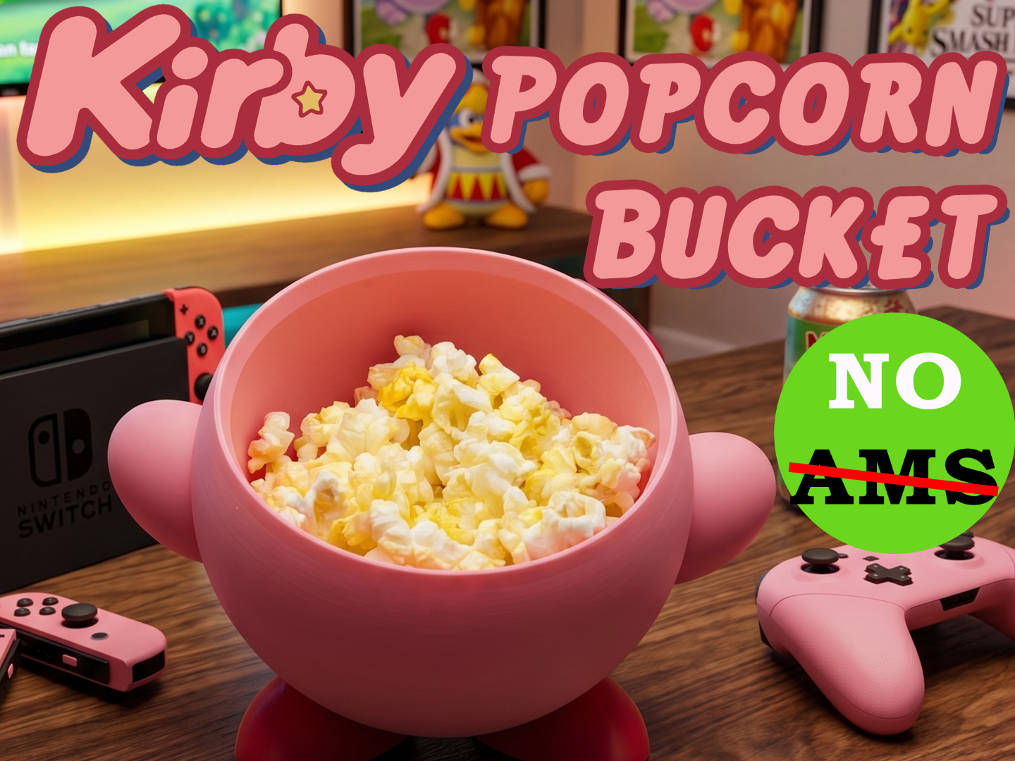Kirby Popcorn / Snack Bowl - NO AMS