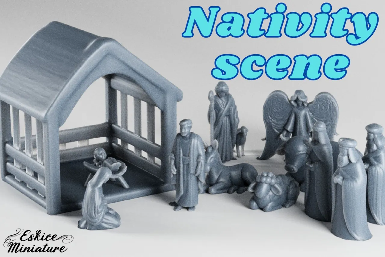 Nativity scene minimalist like "santon" view 2