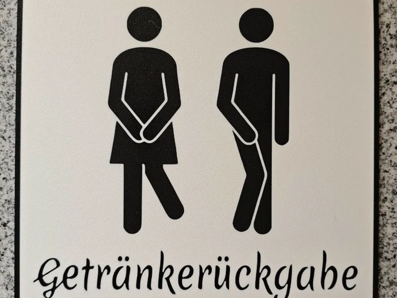 WC Schild Lustig Getraenkerueckgabe
