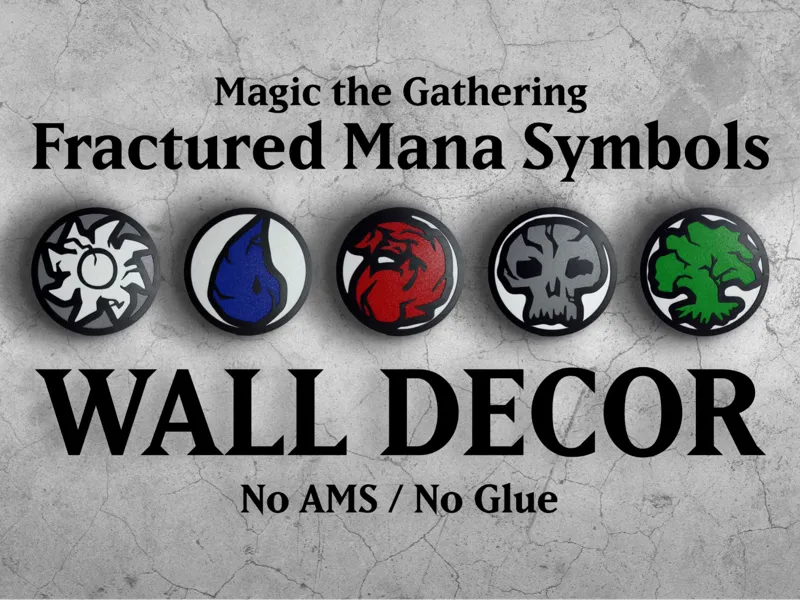 Fractured Mana Symbols Wall Decor NO AMS / NO GLUE