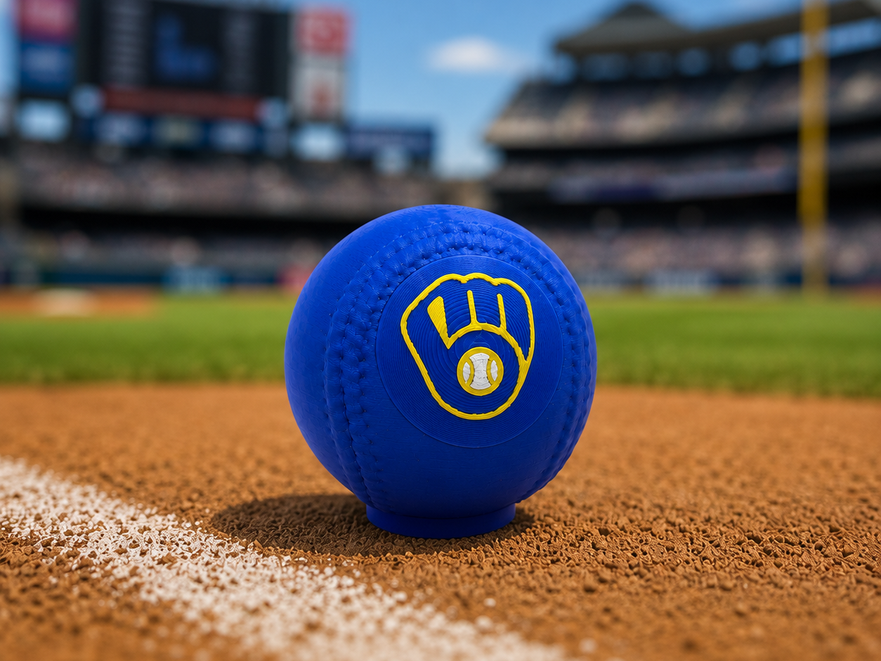 Brew Crew - baseball display w/ separate logo 