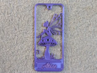 Fairy sitting on Mushroom bookmark. Custom name