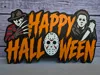 Horror Happy Halloween Sign (Free Standing, Thin, Xtra Thin)