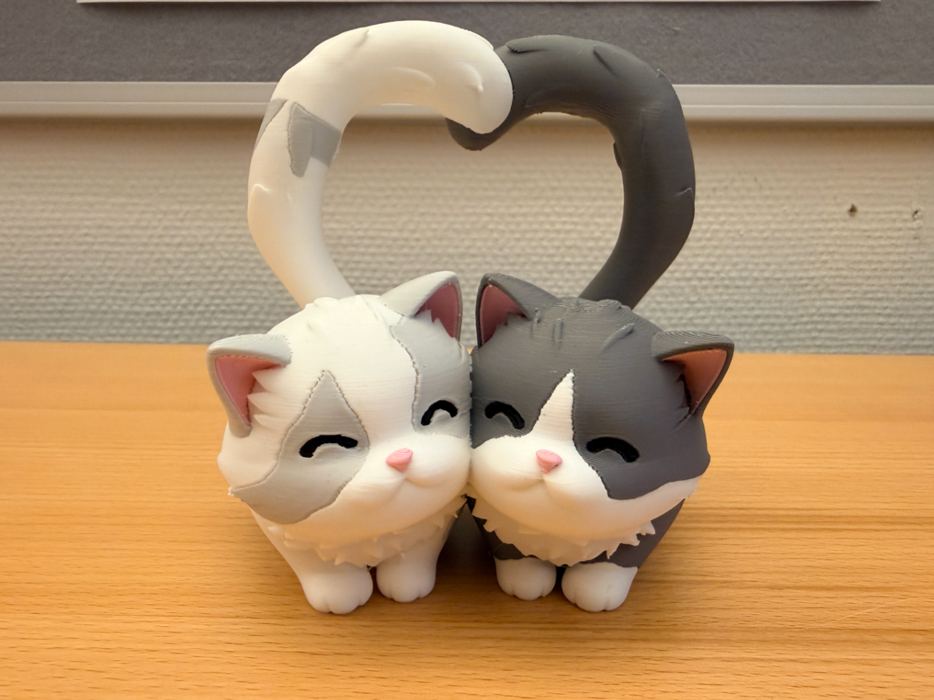 Valentine cats with heart tails