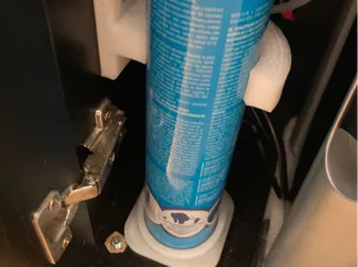 Sodastream holder for aquarium cabinet