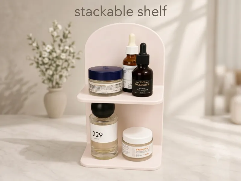 Cute Stackable Makeup Shelf