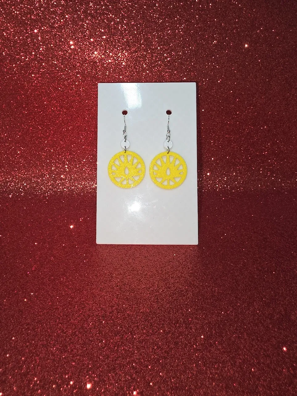 Esotic plant earrings view 2