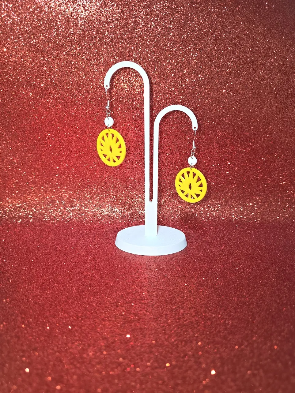 Esotic plant earrings view 3