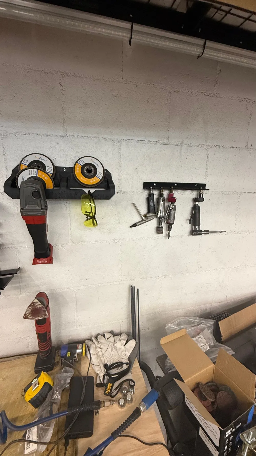 Air tool wall holder (Fits 6 tools) - Free 3D Print Model - MakerWorld