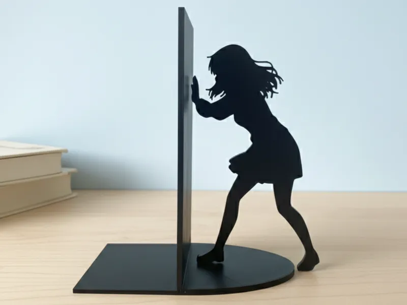 Pushing girl bookend