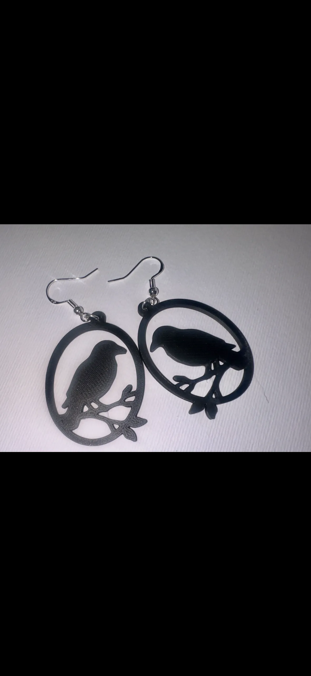 Gothic Raven Silhouette Earrings view 2