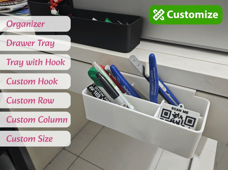 Parametric Box Organizer Tray with Drawer Hook