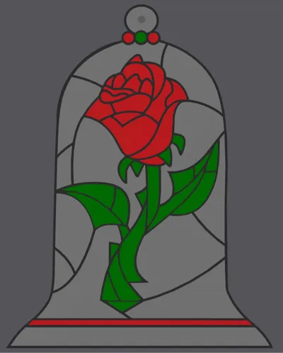 Beauty and the Beast Stained Glass Fixed