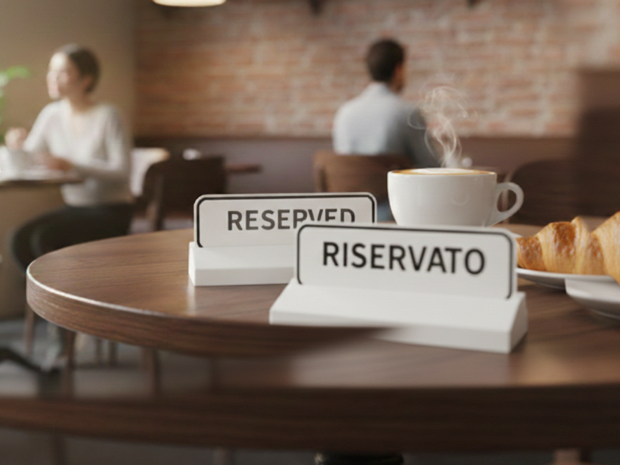 RISERVATO RESERVED TABLE RESTAURANT KITCHEN 