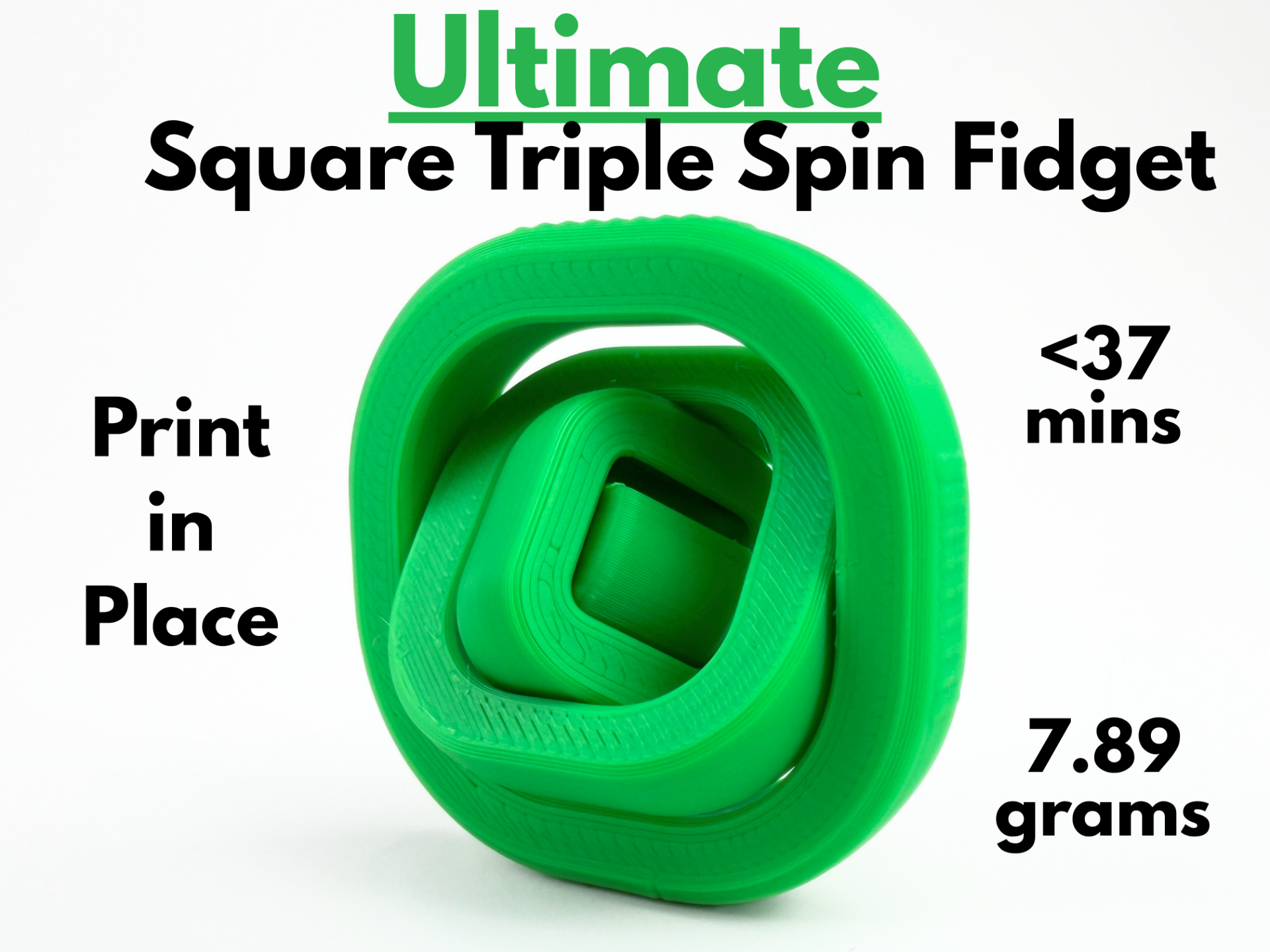 Ultimate Square Triple Spin Fidget(Print in Place)