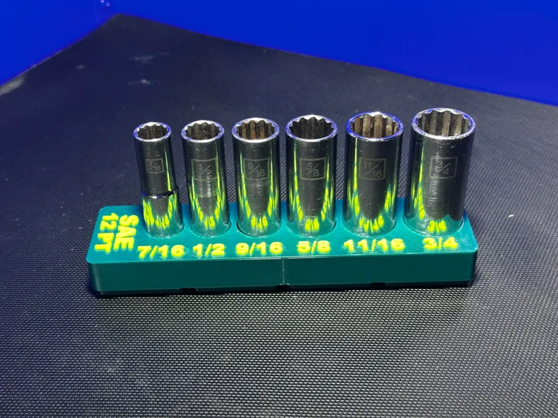 Gridfinity Kobalt SAE 3/8" 12 point Socket Tray