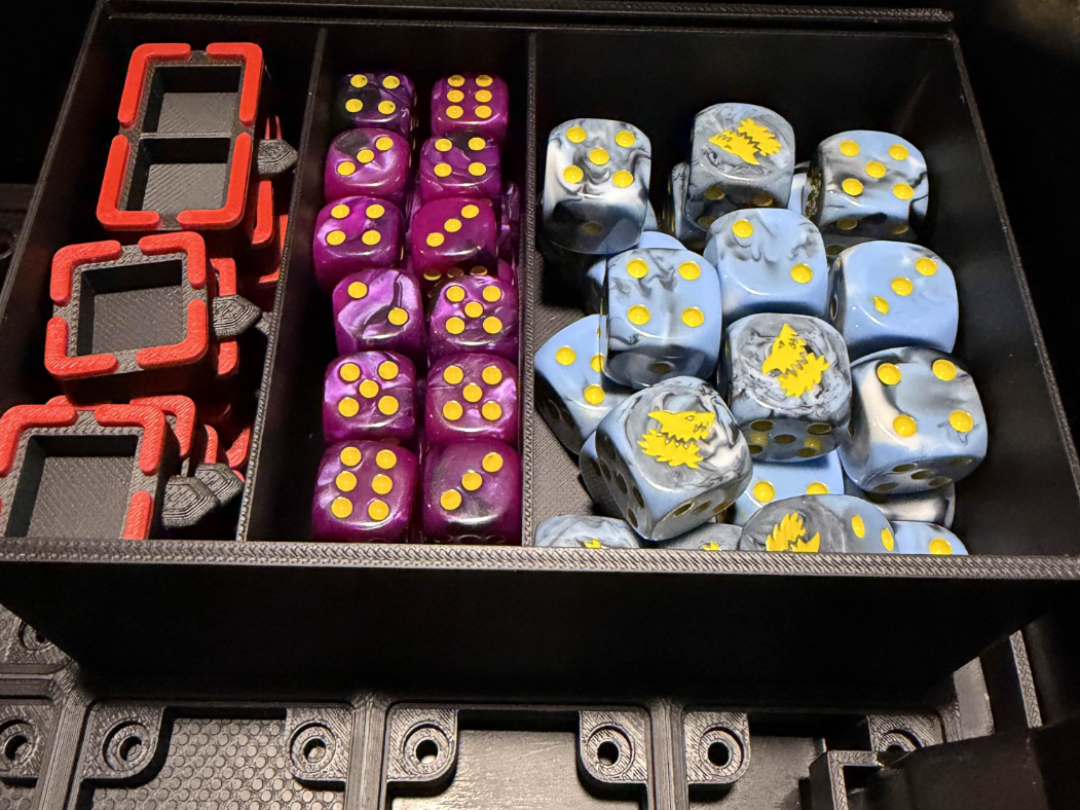 Gridfinity 12mm and 16mm dice storage 3D model