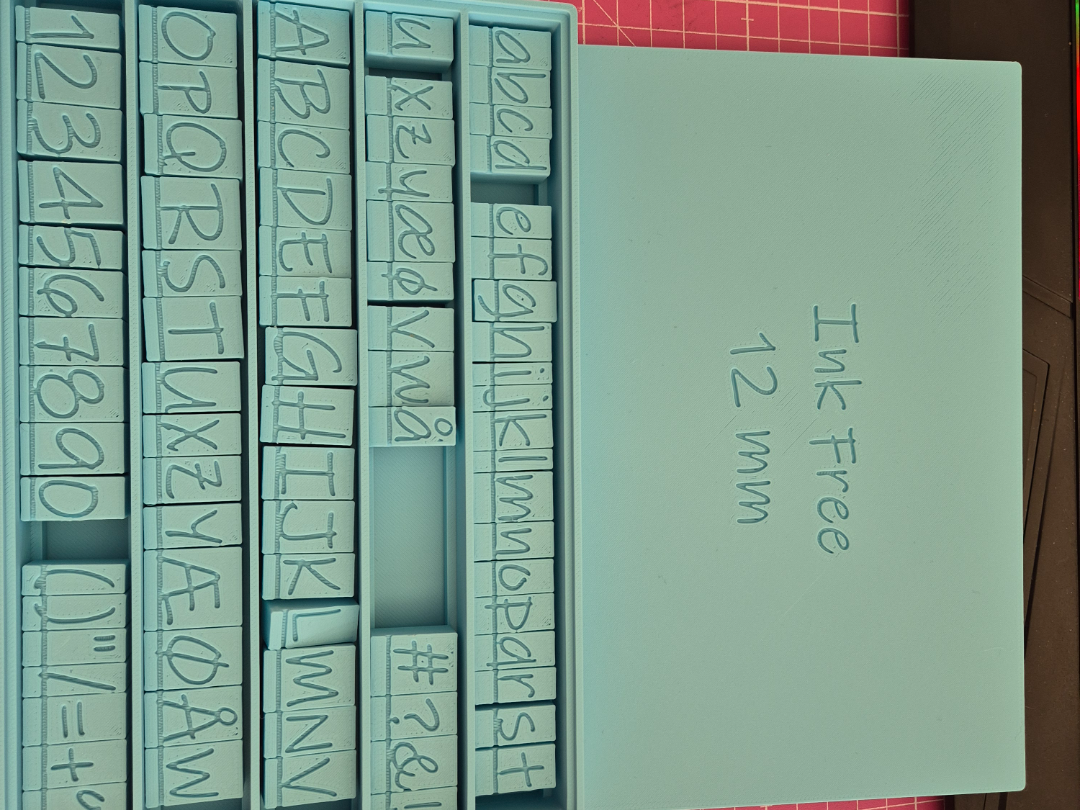 Alfabet Ink Free 12 mm with box (including æøå)