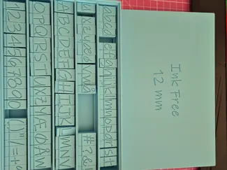Alfabet Ink Free 12 mm with box (including æøå)