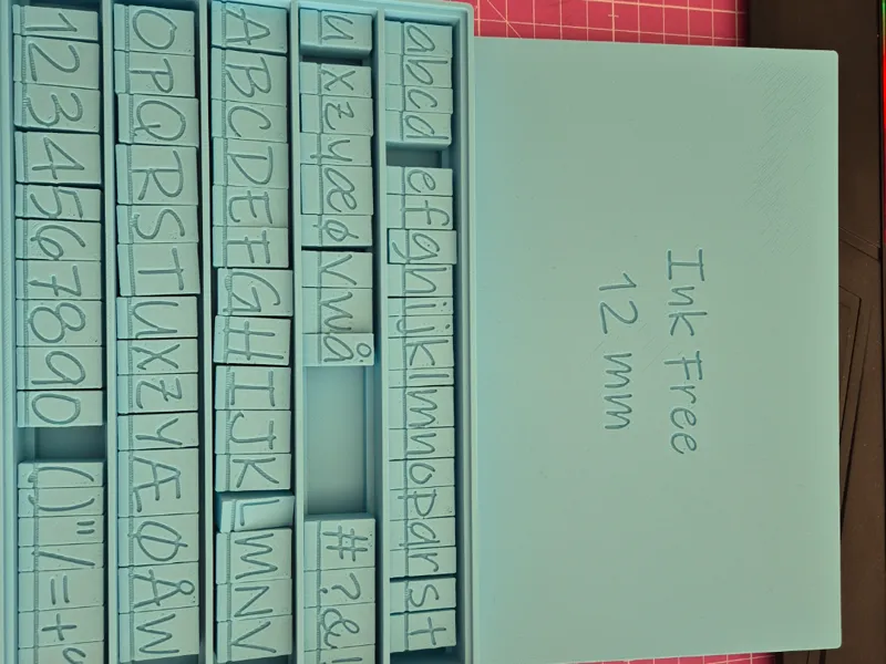 Alfabet Ink Free 12 mm with box (including æøå)