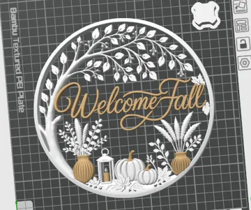 Modelo para impresión 3D: Welcome Fall - Herbstliches Tür- & Wandbild — vista de referencia 5