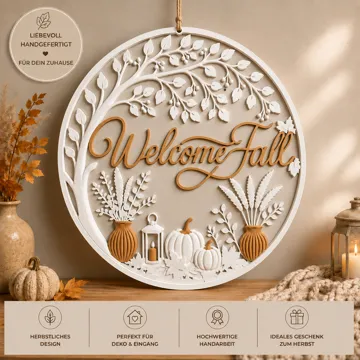 Modelo para impresión 3D: Welcome Fall - Herbstliches Tür- & Wandbild — vista de referencia 3