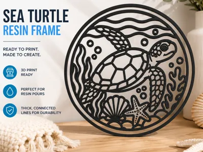 Sea Turtle Sun Catcher Resin Frame