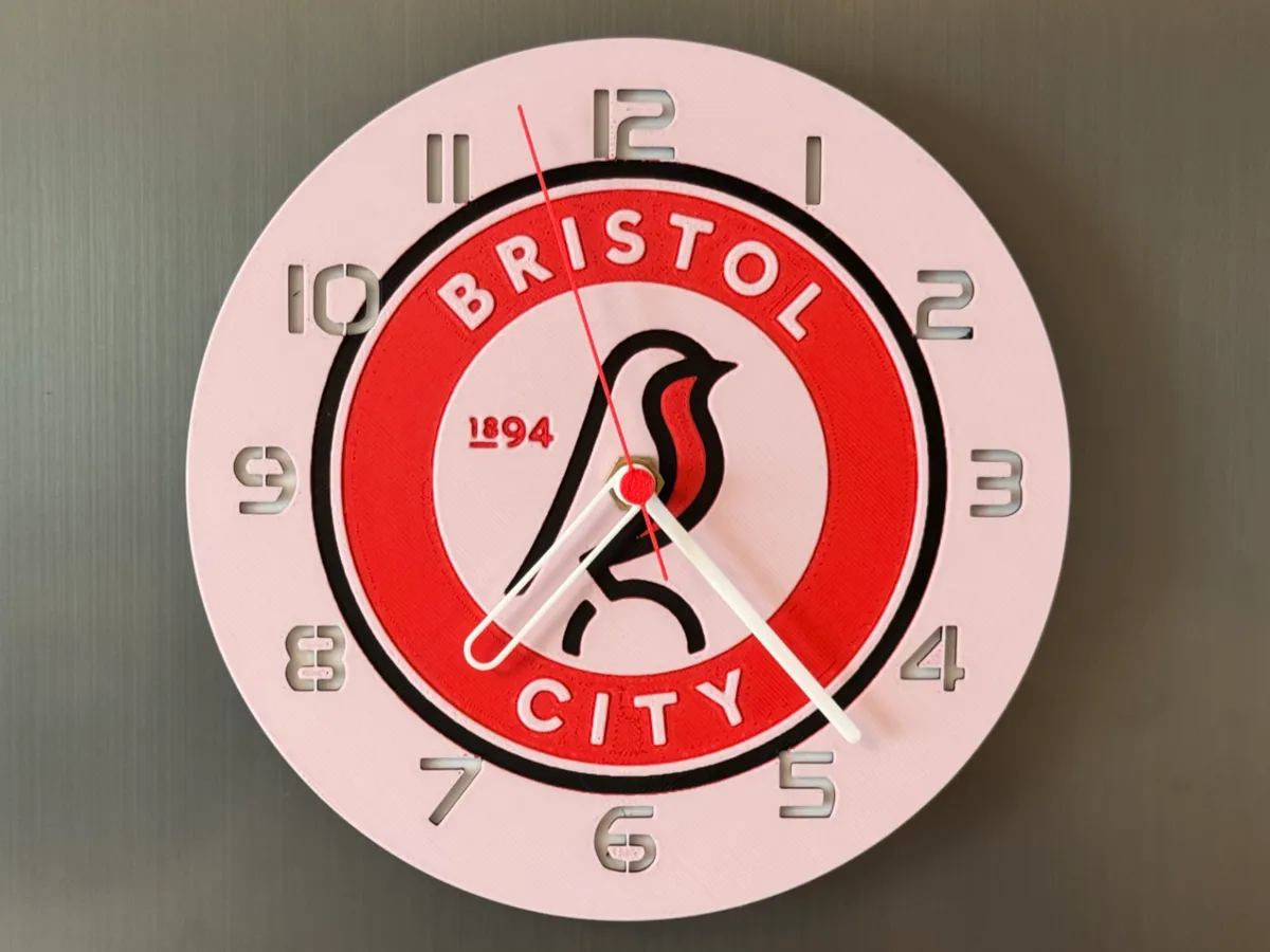 Wall / Desk Clock Bristol City - Free 3D Print Model - MakerWorld