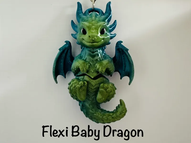 Flexi Baby Dragon Keychain