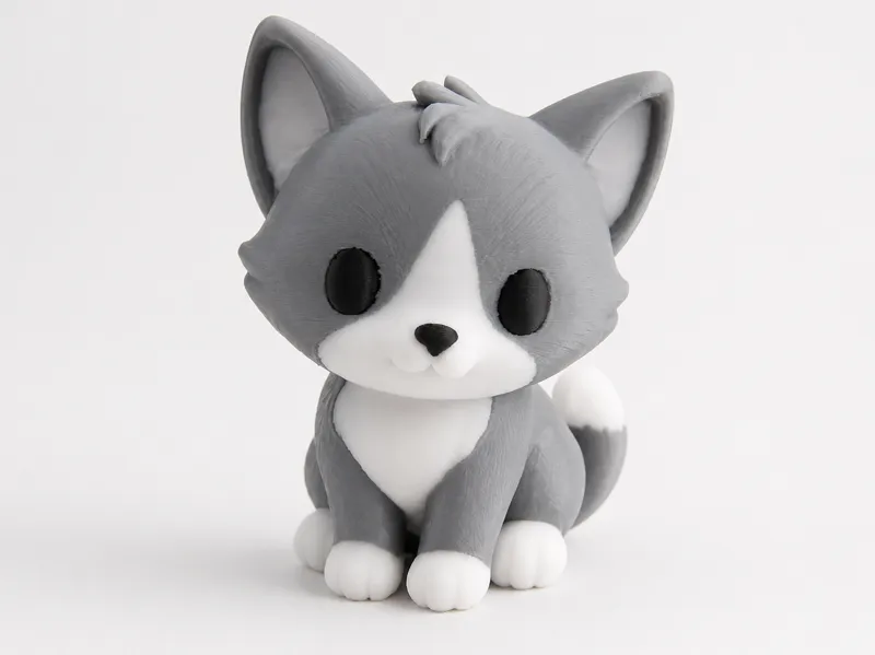 Cute Sitting Cat – Multicolor