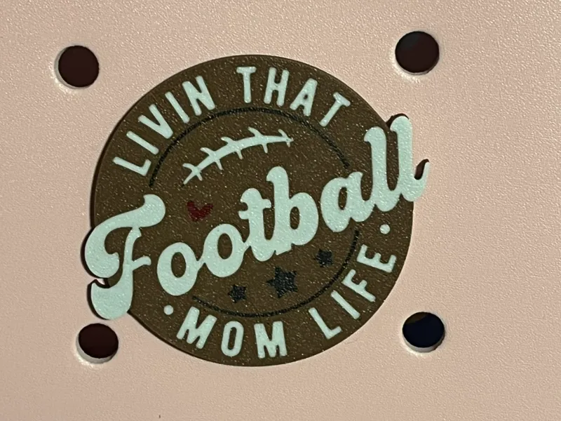 Football Mom Life Bogg Charm