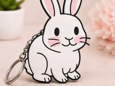 Kawaii Bunny Keychain | Rabbit | AMS | No Supports
