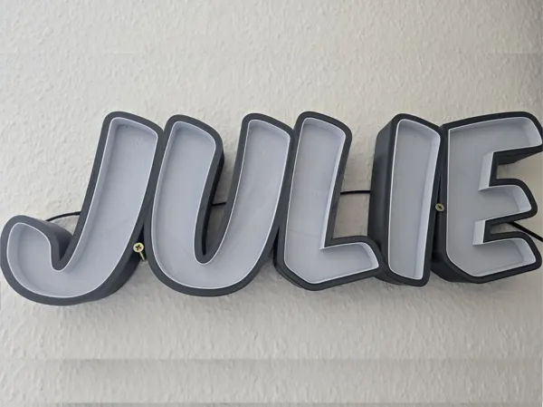 Enseigne lumineuse LED prénom Julie