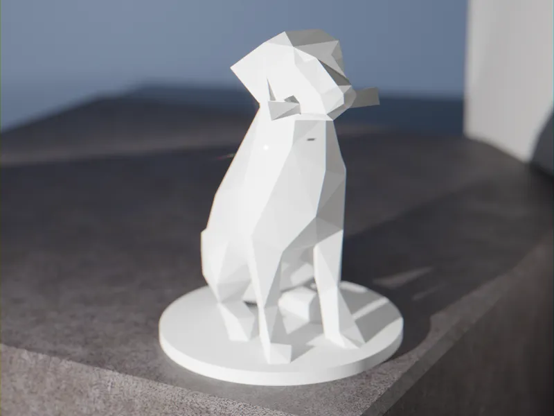 Low Poly Dog Statue