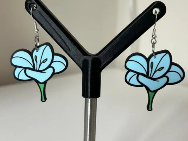 Freesia flower earrings