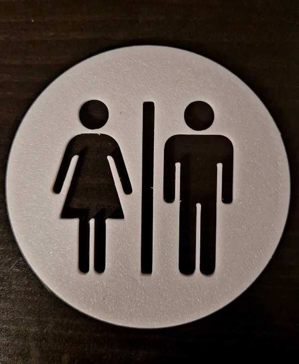 Panneau de toilettes homme et femme