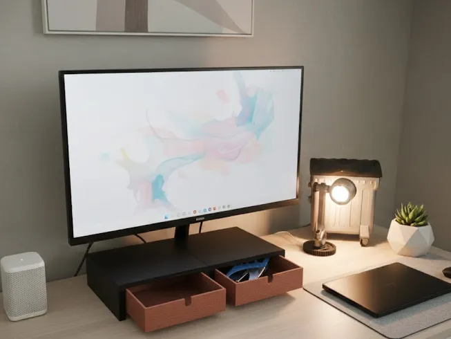 Sleek Desktop Monitor Riser & Organizer