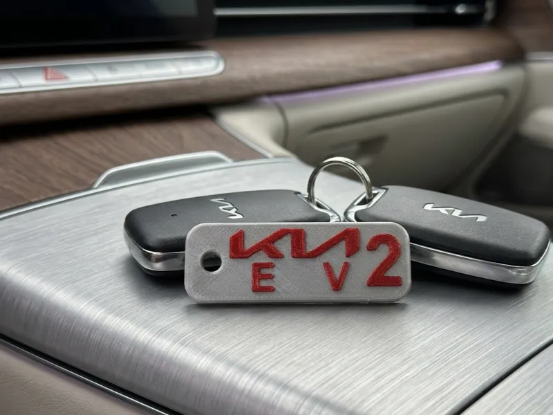 Kia EV2 Logo Keychain - Sleek & Modern
