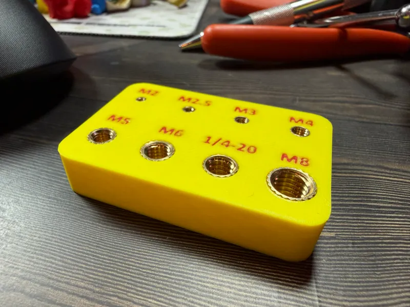 Threaded Heat Insert Tester M2-M8 plus 1/4-20