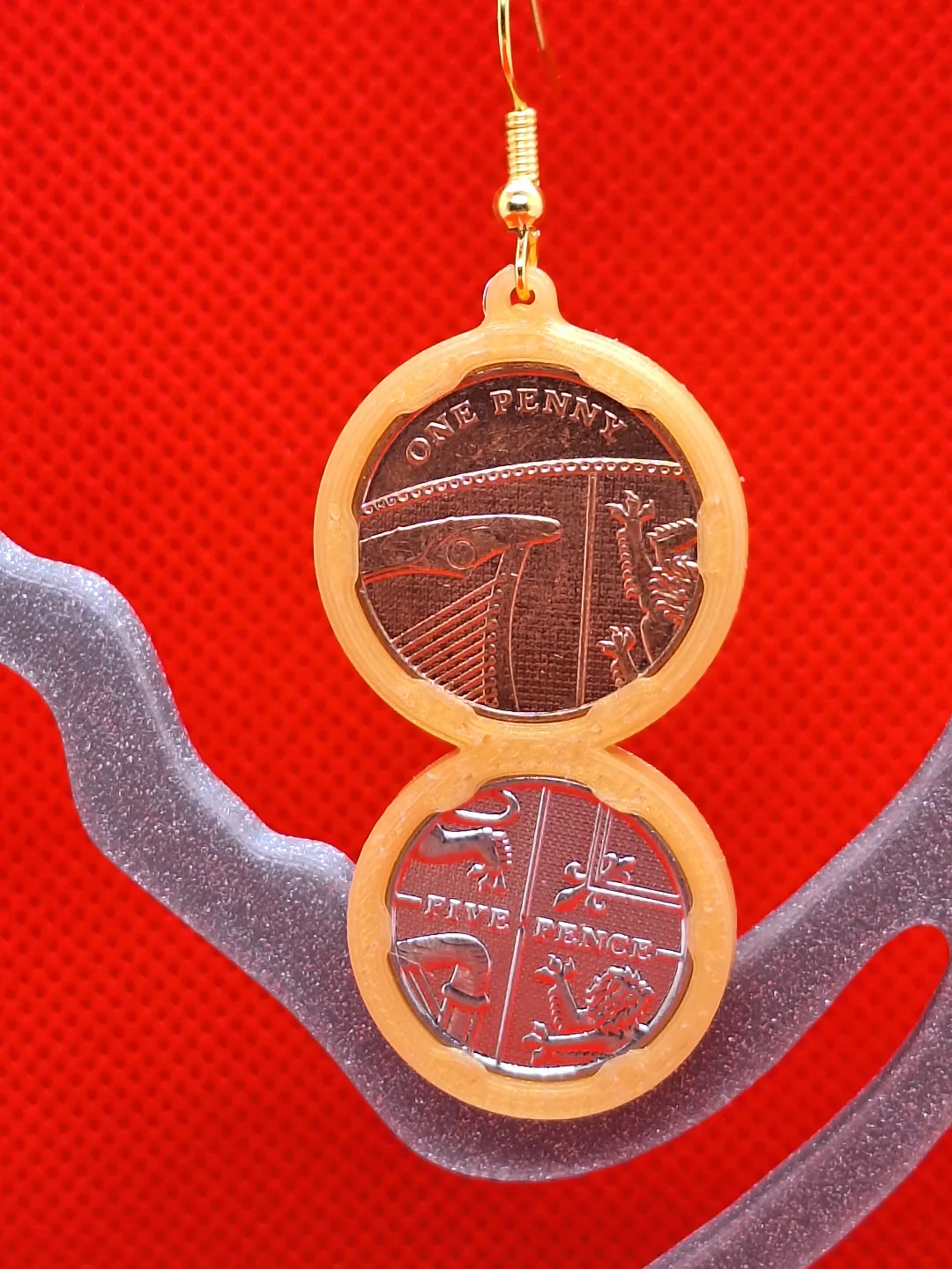 English Pounds earring view 2