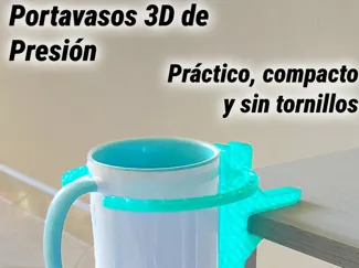Portavasos 3D sin tornillos —Clip universal 